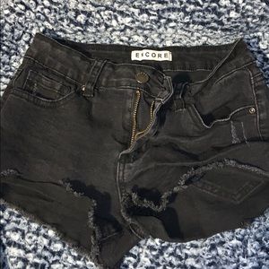 Black jean shorts